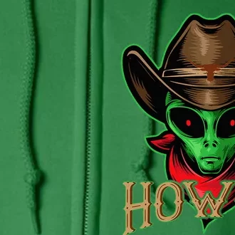 Howdy Alien Cowboy Halloween Costume Full Zip Hoodie