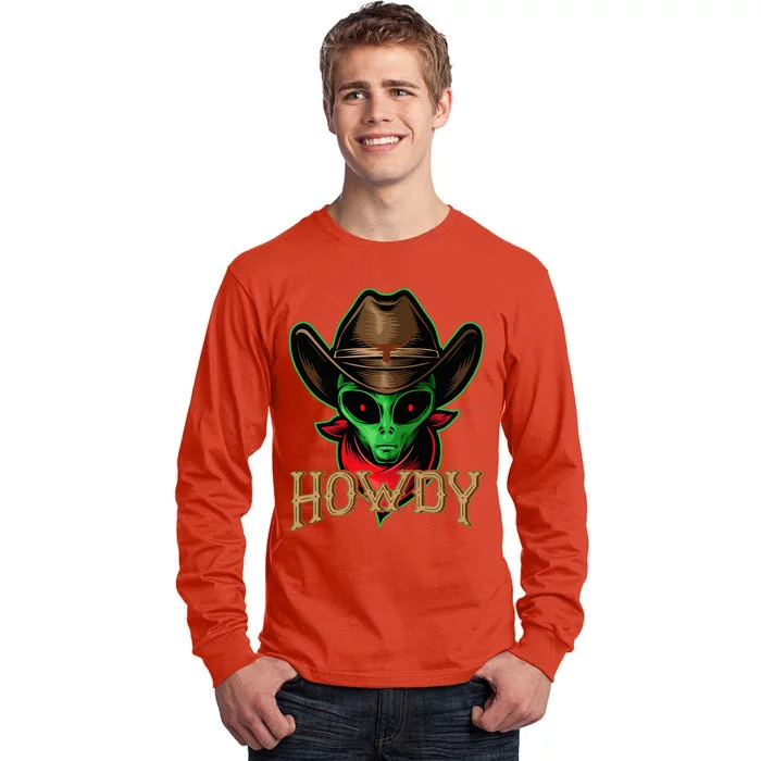 Howdy Alien Cowboy Halloween Costume Tall Long Sleeve T-Shirt