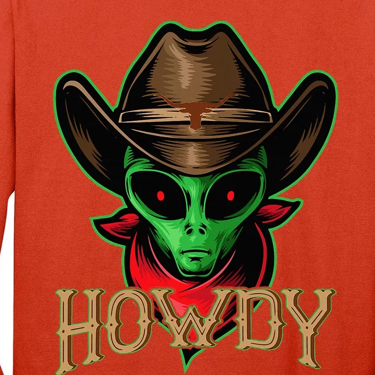 Howdy Alien Cowboy Halloween Costume Tall Long Sleeve T-Shirt