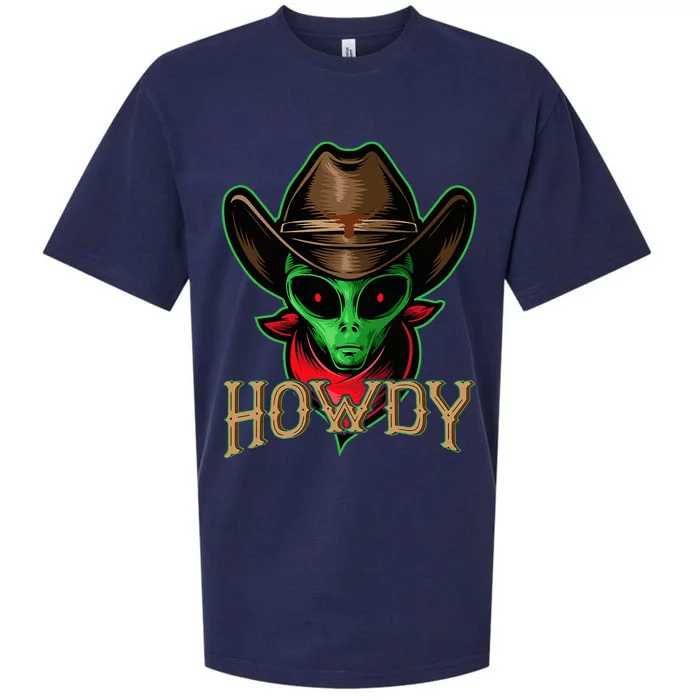 Howdy Alien Cowboy Halloween Costume Sueded Cloud Jersey T-Shirt