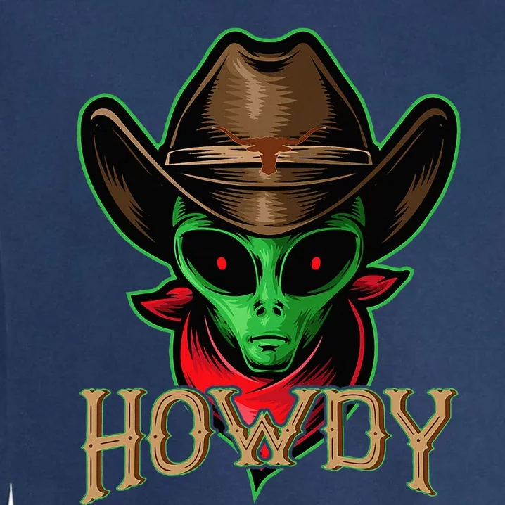 Howdy Alien Cowboy Halloween Costume Garment-Dyed Sweatshirt