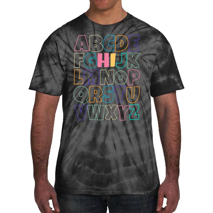 Hi ABC Colorful Alphabet Tie-Dye T-Shirt