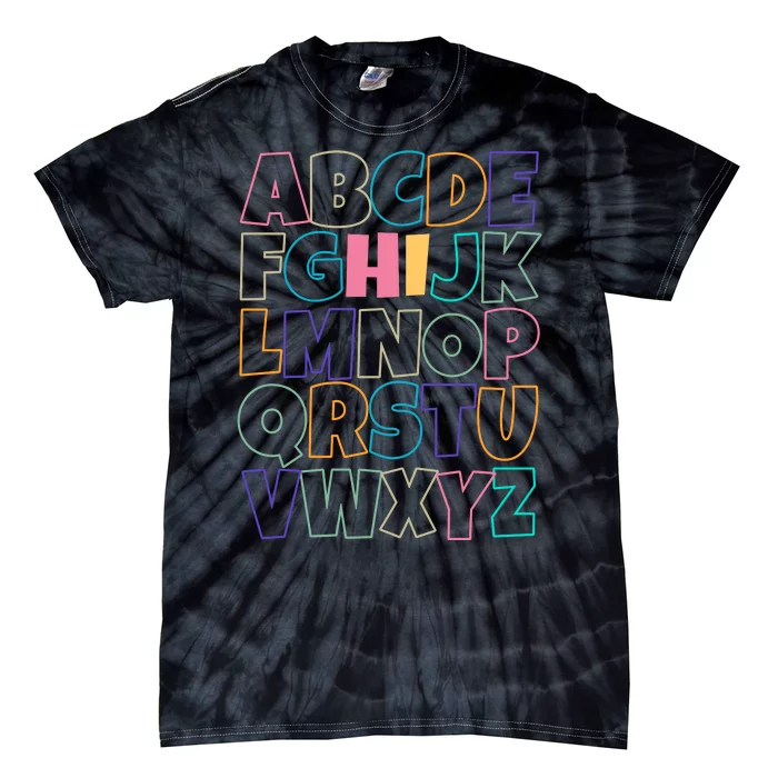 Hi ABC Colorful Alphabet Tie-Dye T-Shirt