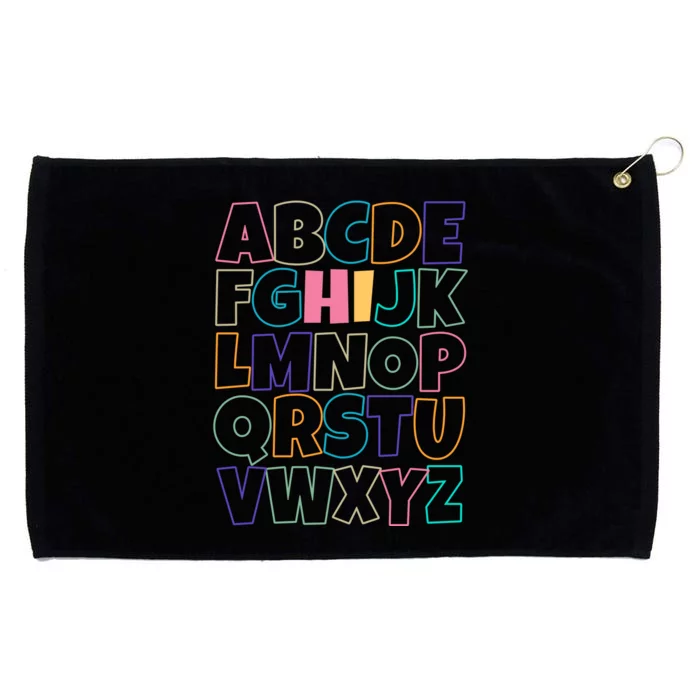 Hi ABC Colorful Alphabet Grommeted Golf Towel