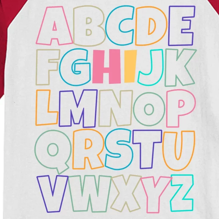 Hi ABC Colorful Alphabet Kids Colorblock Raglan Jersey