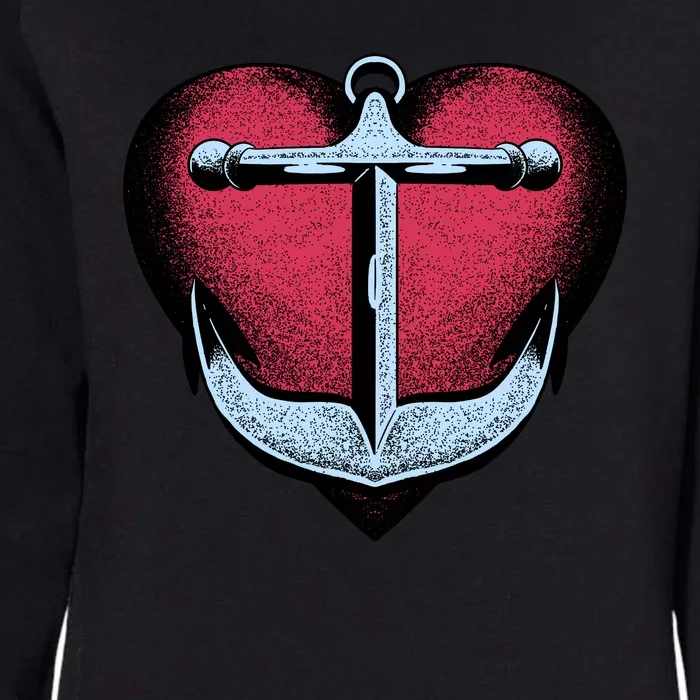 Heart Anchor Cute Gift Womens California Wash Sweatshirt