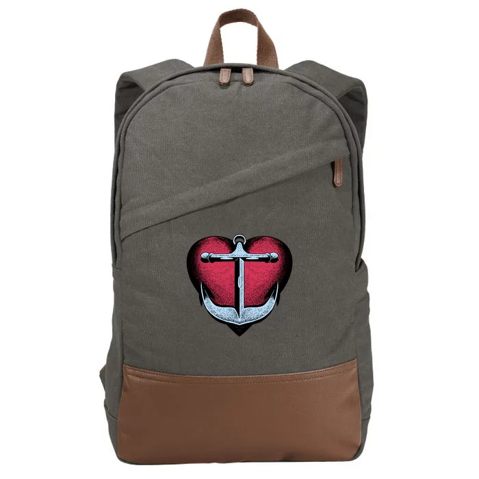 Heart Anchor Cute Gift Cotton Canvas Backpack