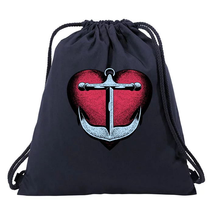 Heart Anchor Cute Gift Drawstring Bag