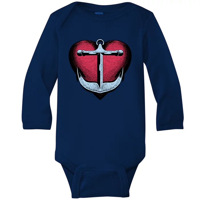 Heart Anchor Cute Gift Baby Long Sleeve Bodysuit