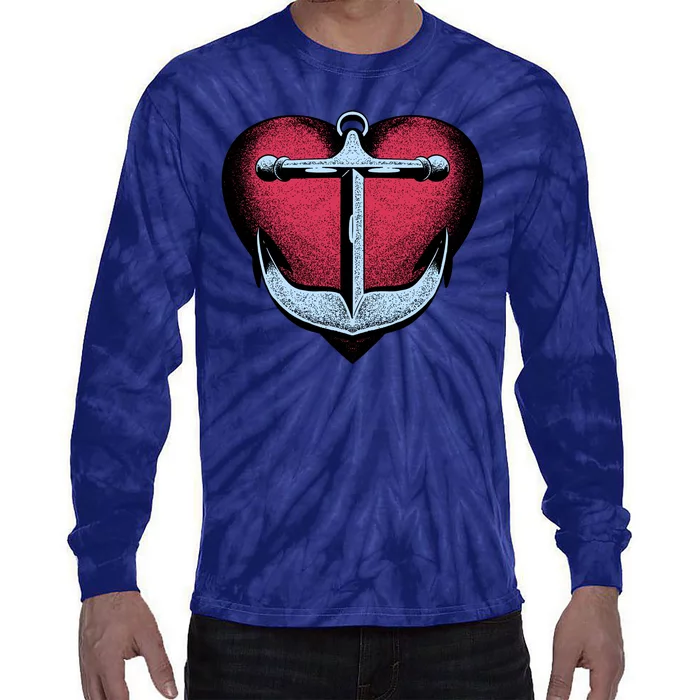 Heart Anchor Cute Gift Tie-Dye Long Sleeve Shirt