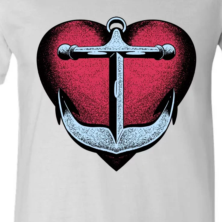 Heart Anchor Cute Gift V-Neck T-Shirt