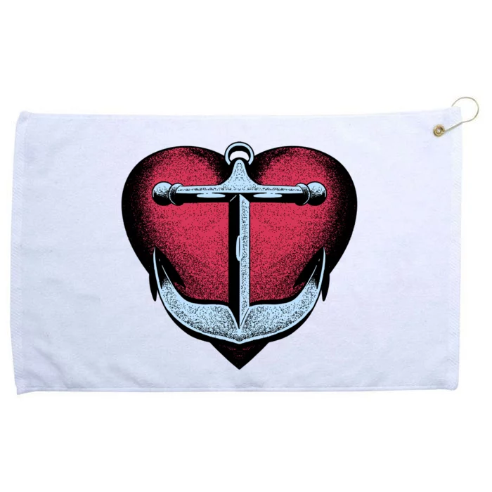 Heart Anchor Cute Gift Grommeted Golf Towel