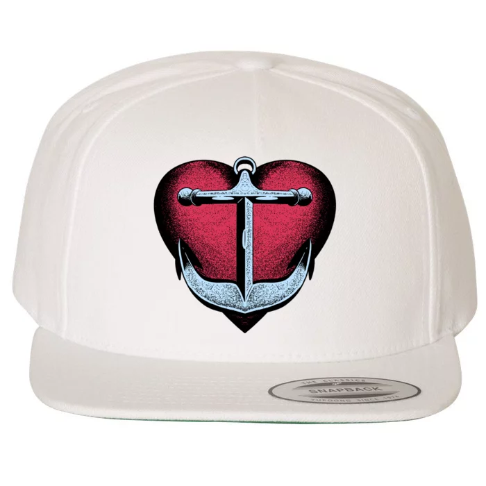 Heart Anchor Cute Gift Wool Snapback Cap