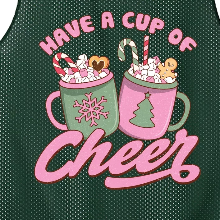 Have A Cup Of Cheer Cute Christmas Holiday Mesh Reversible Basketball Jersey Tank