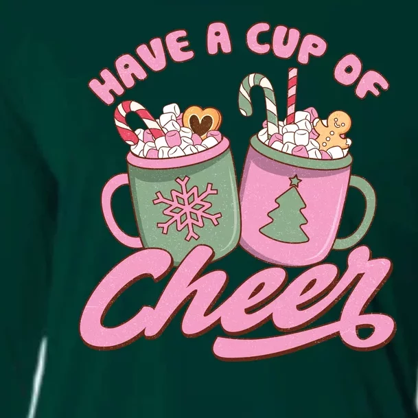 Have A Cup Of Cheer Cute Christmas Holiday Cooling Performance Long Sleeve Crew