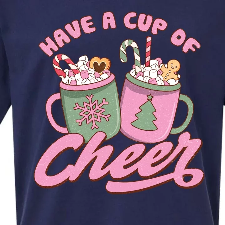 Have A Cup Of Cheer Cute Christmas Holiday Sueded Cloud Jersey T-Shirt