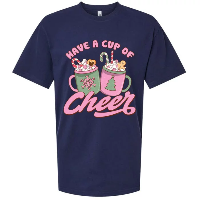 Have A Cup Of Cheer Cute Christmas Holiday Sueded Cloud Jersey T-Shirt