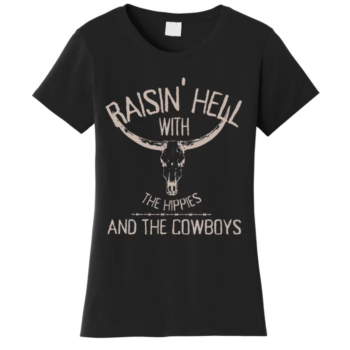 Hippies And Cowboys Western Cowhide Cowgirls Women's T-Shirt