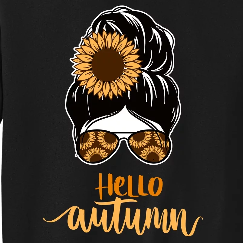 Hello Autumn Cute Bun Fall Floral Sweatshirt