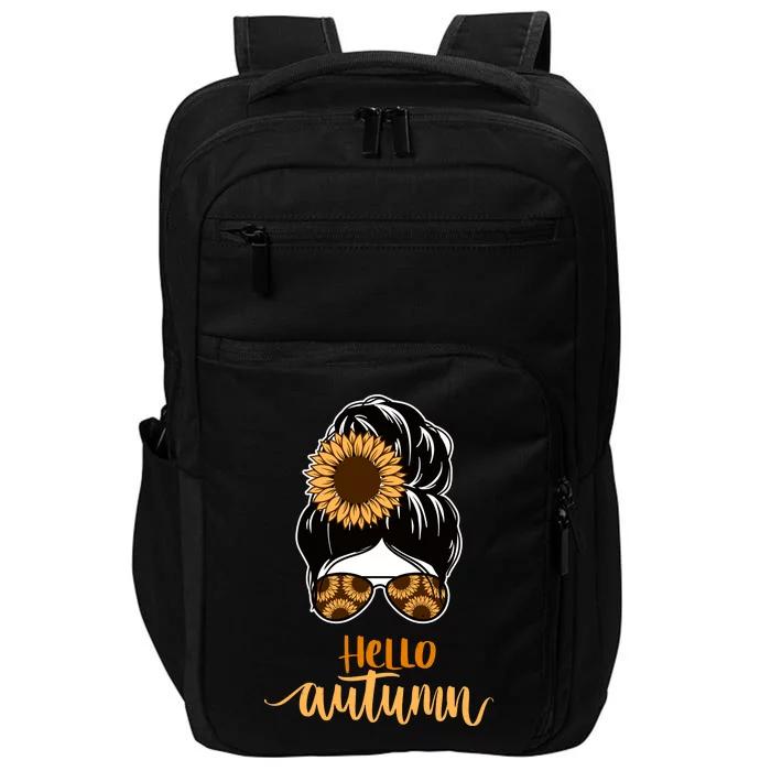 Hello Autumn Cute Bun Fall Floral Impact Tech Backpack