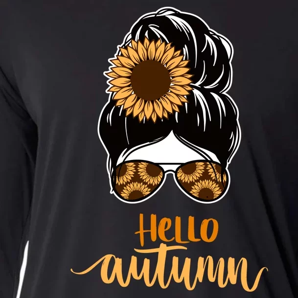 Hello Autumn Cute Bun Fall Floral Cooling Performance Long Sleeve Crew