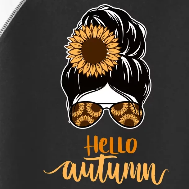 Hello Autumn Cute Bun Fall Floral Toddler Fine Jersey T-Shirt