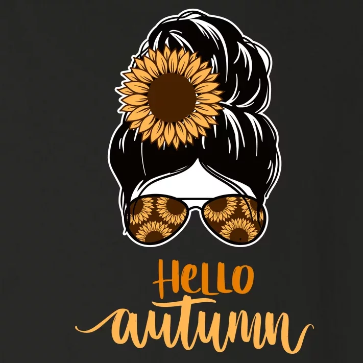 Hello Autumn Cute Bun Fall Floral Toddler Long Sleeve Shirt