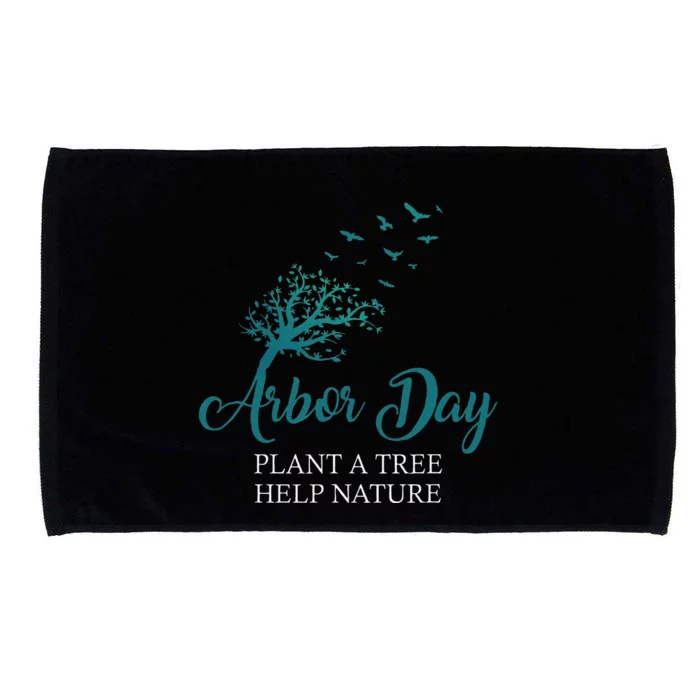 Happy Arbor Day Plant A Tree Earth Birthday Gift Microfiber Hand Towel