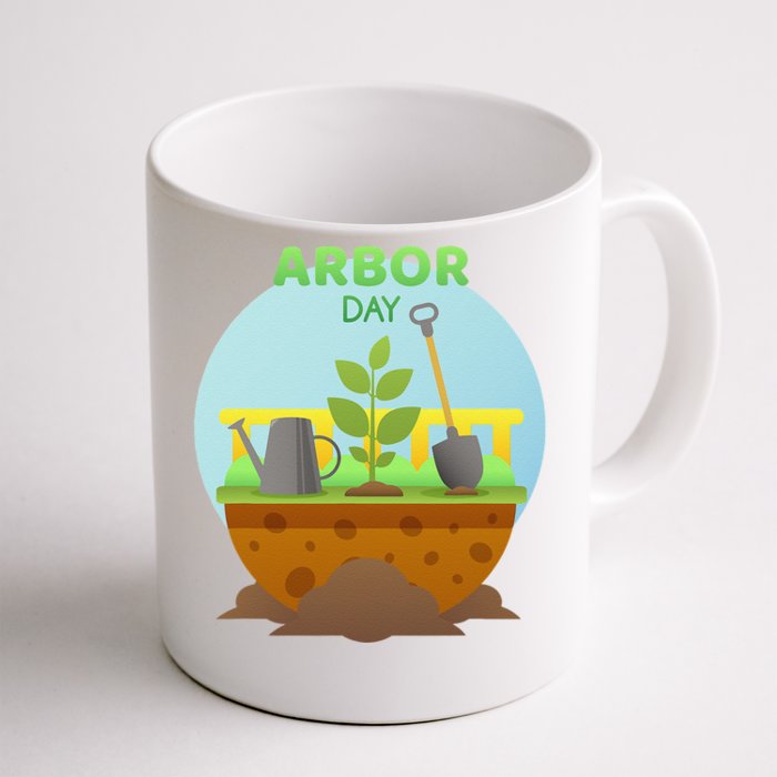 Happy Arbor Day Tree Planting Arbor Day Front & Back Coffee Mug