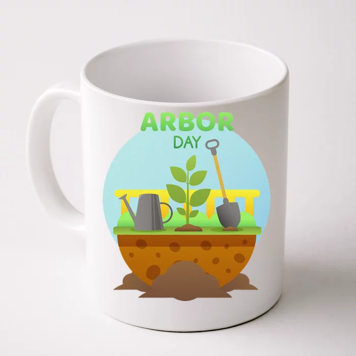 Happy Arbor Day Tree Planting Arbor Day Front & Back Coffee Mug