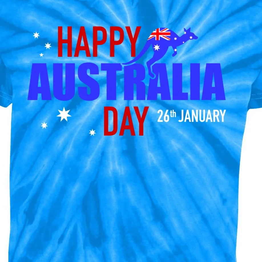 Happy Australia Day 26th Of January Funny Gift Kids Tie-Dye T-Shirt