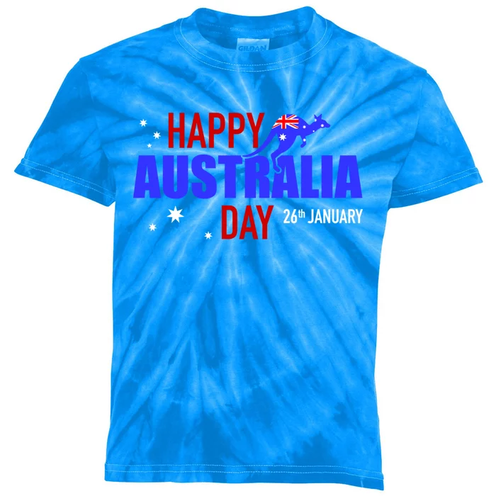 Happy Australia Day 26th Of January Funny Gift Kids Tie-Dye T-Shirt