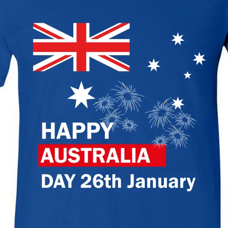 Happy Australia Day January 26 Australian Flag Gift V-Neck T-Shirt