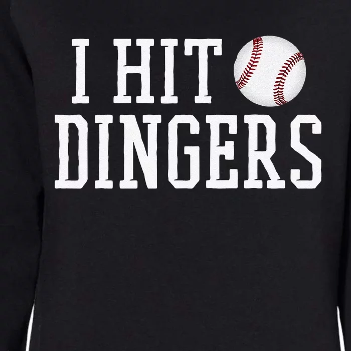 Hit a Dinger Funny Baseball Player Home Run Fun Womens California Wash Sweatshirt