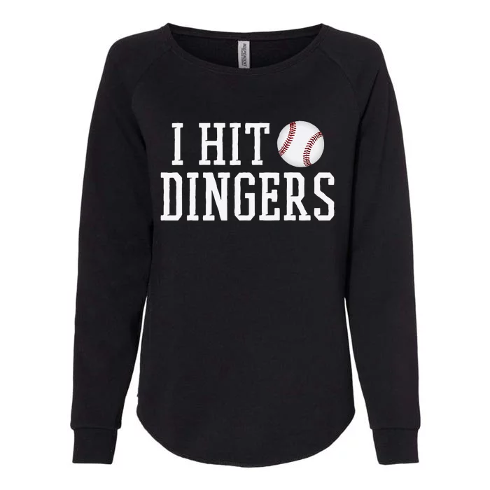 Hit a Dinger Funny Baseball Player Home Run Fun Womens California Wash Sweatshirt