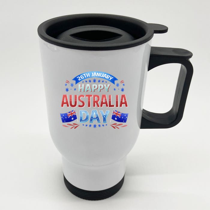 Happy Australia Daygreat Gift Celebrate Happy Australia Day Gift Front & Back Stainless Steel Travel Mug