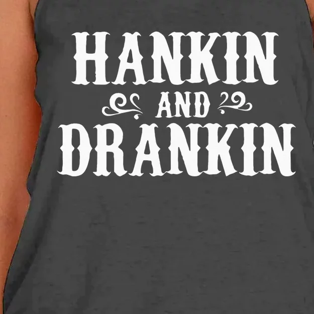 Hankin And Drankin Country Music Country Drinking Women's Knotted Racerback Tank