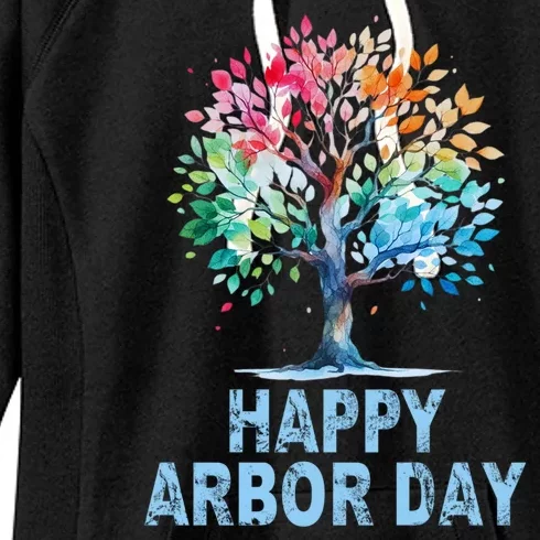 Happy Arbor Day Environmental Arbor Day Tree Care Earth Day Women's Fleece Hoodie