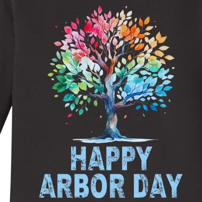 Happy Arbor Day Environmental Arbor Day Tree Care Earth Day Baby Long Sleeve Bodysuit