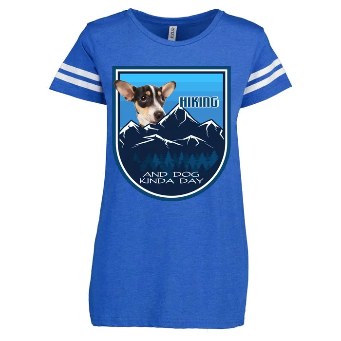 Hiking And Dog Kinda Day Rat Terrier Gift Enza Ladies Jersey Football T-Shirt