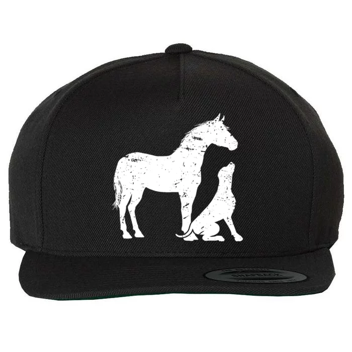 Horse And Dog Motif For Women And Men Horse Dog Lover Gift Wool Snapback Cap