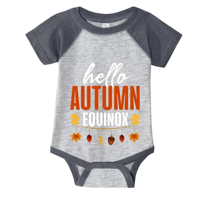 Hello Autumn Equinox Fall Leaves Graphic Infant Baby Jersey Bodysuit