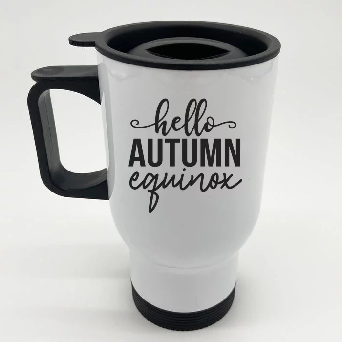 Hello Autumn Equinox Graphic Front & Back Stainless Steel Travel Mug