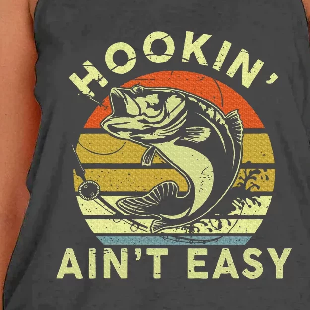 Hooking Aint Easy Humor Fishing Women's Knotted Racerback Tank