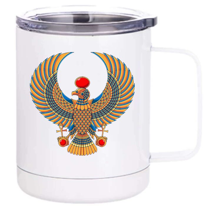 Horus Ancient Egyptian Falcon Hieroglyph Egypt God Mythology Front & Back 12oz Stainless Steel Tumbler Cup