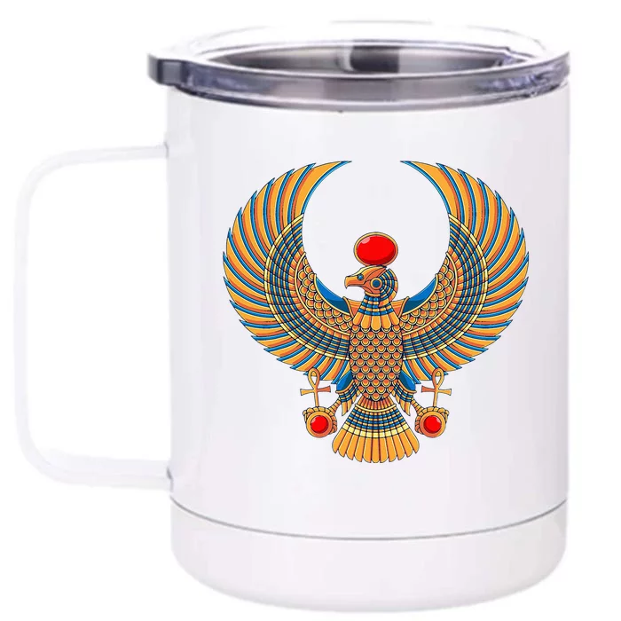 Horus Ancient Egyptian Falcon Hieroglyph Egypt God Mythology Front & Back 12oz Stainless Steel Tumbler Cup