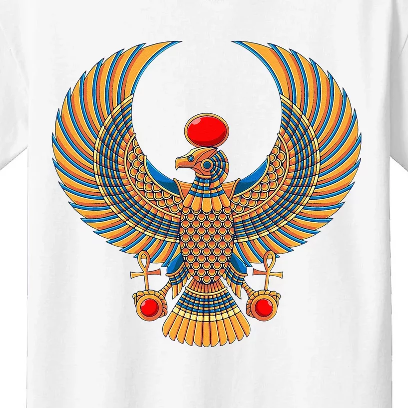 Horus Ancient Egyptian Falcon Hieroglyph Egypt God Mythology Kids T-Shirt