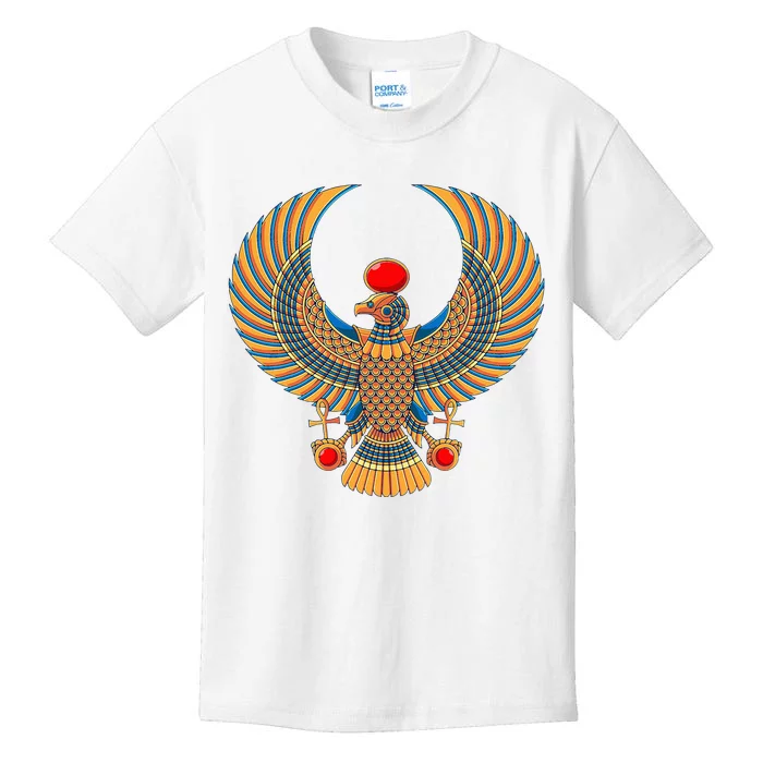 Horus Ancient Egyptian Falcon Hieroglyph Egypt God Mythology Kids T-Shirt