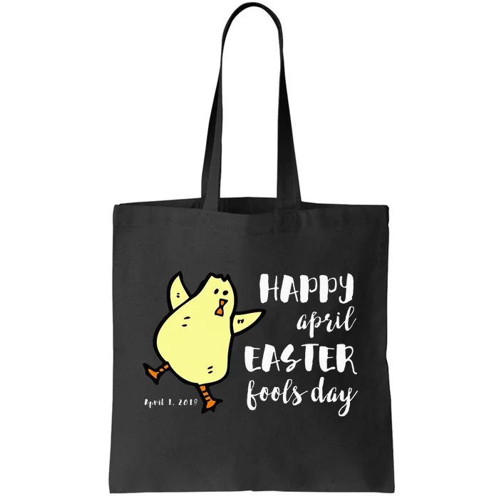 Happy April Easter Fools Day Funny Dancing Chick Tote Bag