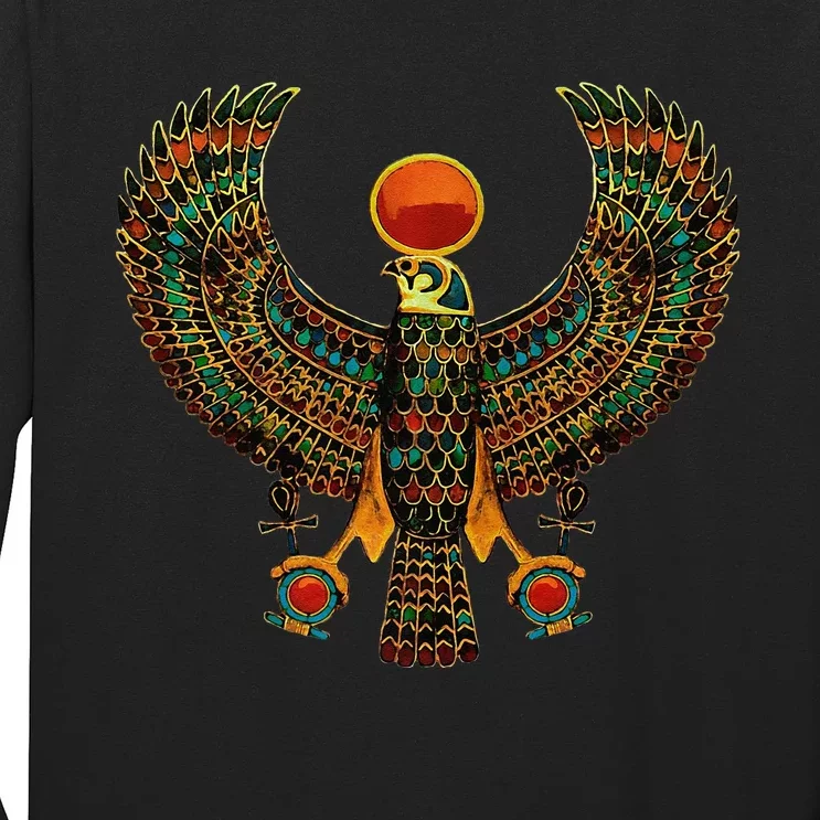 Horus Ancient Egyptian Falcon Hieroglyph Long Sleeve Shirt